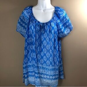 Grand & Greene Sheer Peasant Blouse Small